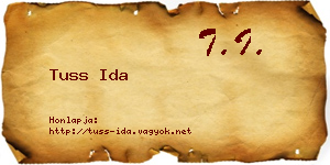 Tuss Ida névjegykártya